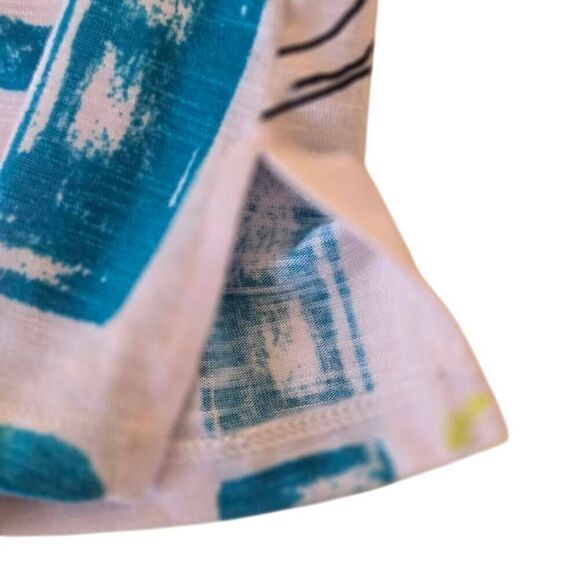 Multiples Womens Abstract Multi Color Flare Sleeve Art to Wear Top Small - Picture 10 of 11